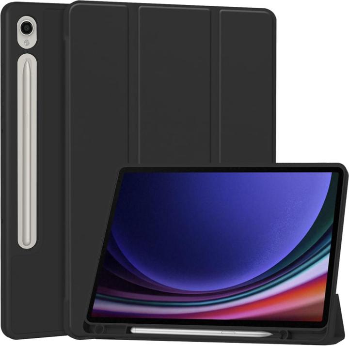 Techsuit - Flex Trifold (with Pencil Holder) - Samsung Galaxy Tab S9 / S9 FE / S10 FE - Black (Samsung Galaxy Tab S10 FE)
