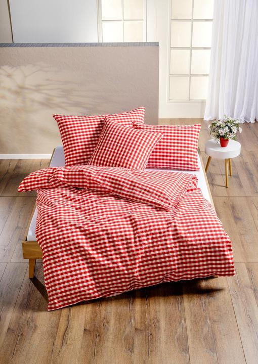 Actual product image Night Fashion Check red/white (Duvet cover, 200 x 210 cm)