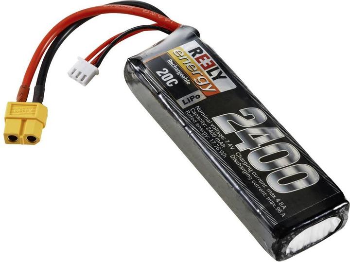 Reely Modellbau-Akkupack (LiPo) 7.4 V 2400 mAh Zellen-Zahl: 2 20 C Softcase XT60 (7.40 V, 2400 mAh)