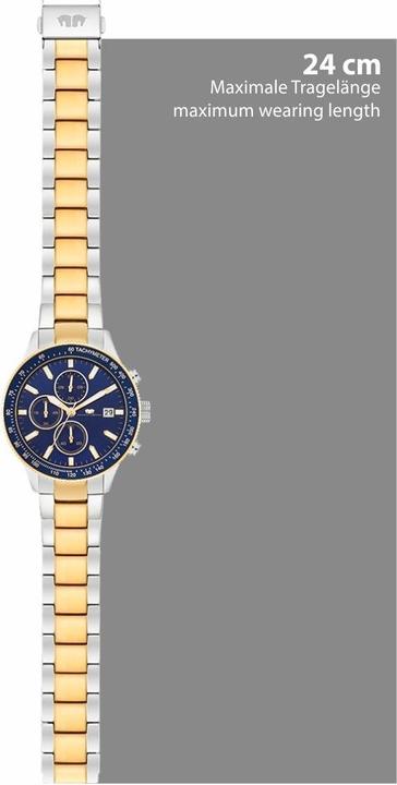 Produktbild Herren Chronograph Karthago II Edelstahl silber/gelbgold - 23556 (Chronograph, 43 mm)