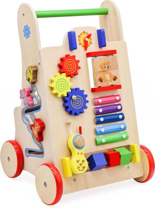 Image du produit Ikonka Poussette en bois cube éducatif 6in1