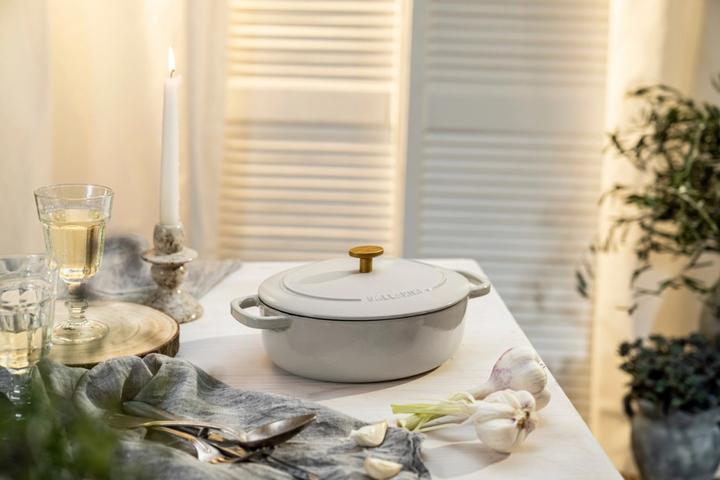 Immagine prodotto Ballarini Cocotte BELLAMONTE 37 cm ovale 9,5 litri in ghisa arrosto bianco (37 cm, Pirofila + casseruola, Ghisa)