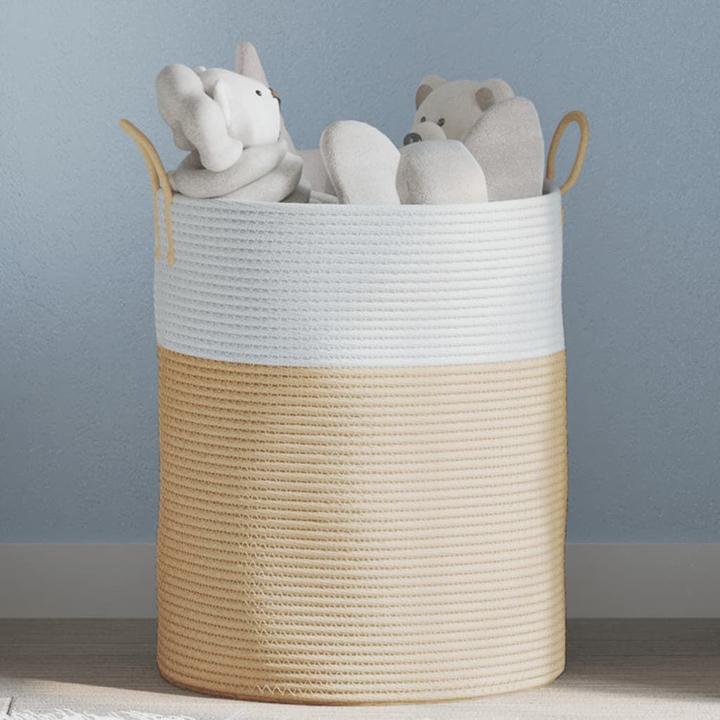 Produktbild VidaXL Aufbewahrungskorb Beige (1 x, Ø 38 x 46 cm)