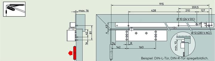 Actual product image Dormakaba Slide rail with lever G-EMR XEA (Room door, Entrance door, Wooden door, French window, Indoor)