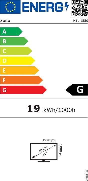 Energie-Label Xoro HTL 1550 Kit (15.60", LCD, Full HD)