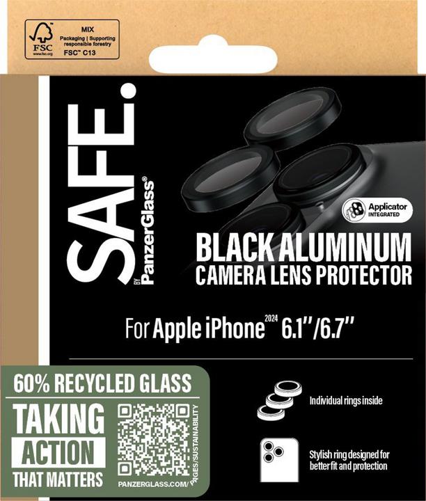 Actual product image Safe Camera Protector (1 Piece, Apple iPhone 16 Pro Max, Apple iPhone 16 Pro)