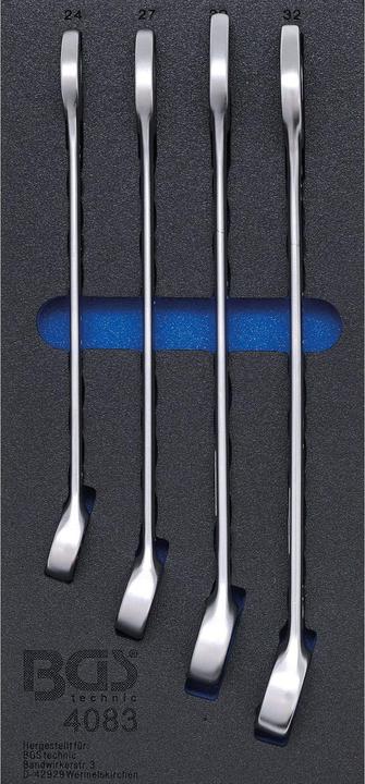 BGS Insert de servante d'atelier 1/3 : Jeu de clés mixtes 24 - 32 mm 4 pièces