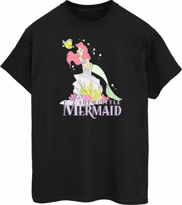 Actual product image Disney Womens/Ladies The Little Mermaid Faded Nostalgia Cotton Boyfriend T-Shirt (XL)