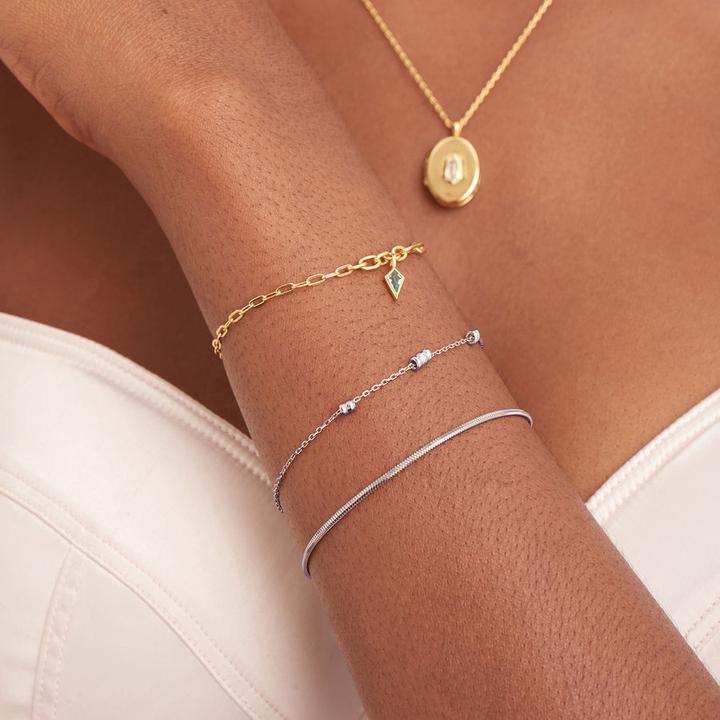 Image du produit Ania Haie Bracelet Snake Chain 925 argent sterling (16.50 cm, Argent 925)