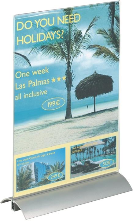 Actual product image Durable Table display, acrylic with aluminium base (A4)