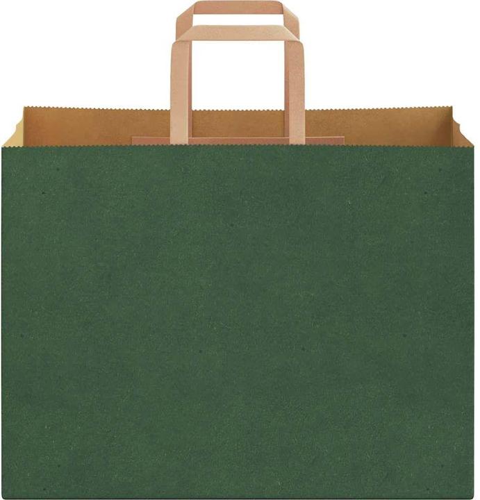 Immagine prodotto VidaXL Sacchetti di carta kraft 250 pezzi con maniglia verde 32x17x25 cm (Borsa da regalo, 250 x)