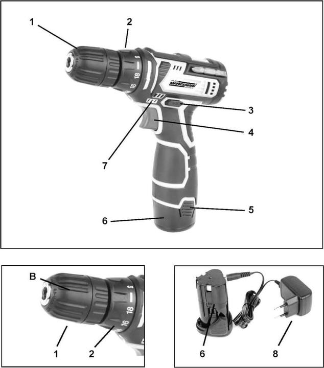 Immagine prodotto Mannesmann Trapano a batteria 12 V (Batteria ricaricabile)