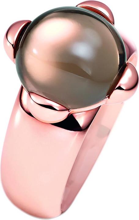 Immagine prodotto Xen Anello con cabochon di quarzo fumé da 12 mm placcato oro rosa (49)