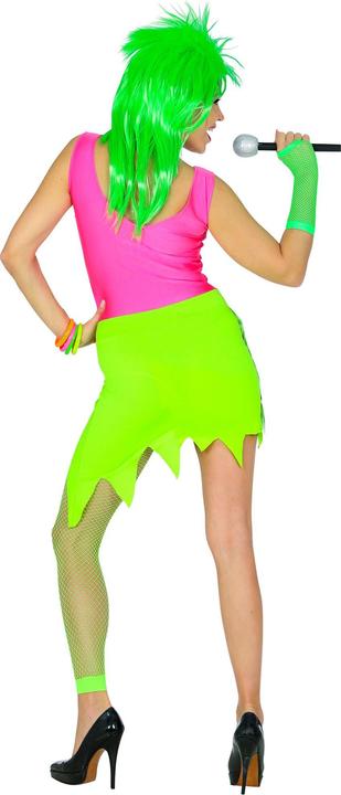 Actual product image Widmann 80s neon dress with fingerless fishnet gloves (M)
