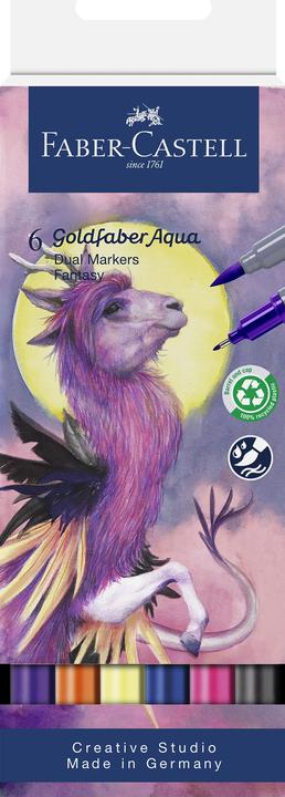 Actual product image Faber-Castell Goldfaber Aqua Dual Marker Fantasy 6x (Multicoloured, 6 x)