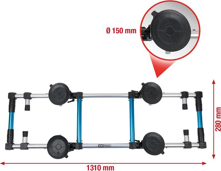 Produktbild KS Tools Vierfach-Saugheber, 50 kg (100 kg)
