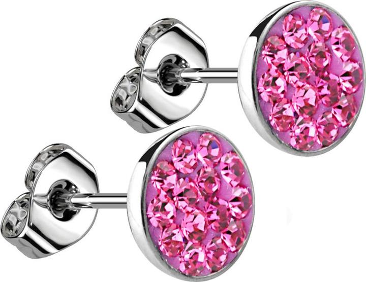 Immagine prodotto Star Piercing Orecchini a perno in argento con cristalli rosa (senza ottone, Acciaio chirurgico 316L)