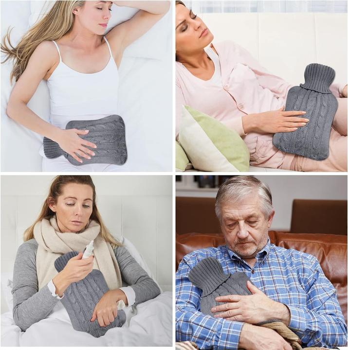 Immagine prodotto ASMI Bottiglia dell'acqua calda, bottiglia da letto con copertura in maglia (1 l)