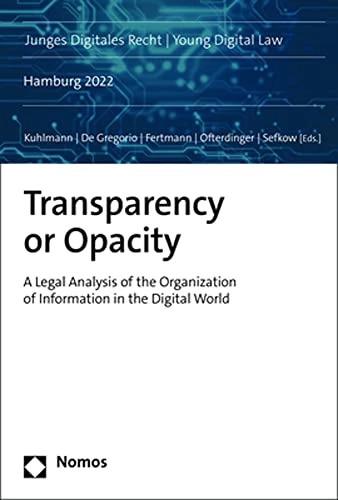 Immagine prodotto Transparency or Opacity (Inglese, Tedesco, Simone Kuhlmann, Martin Fertmann, Hannah Ofterdinger, Fabrizio De Gregorio, Anton Sefkow, 2023)