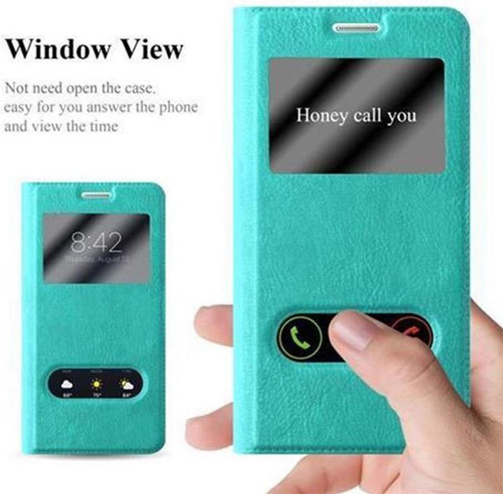 Actual product image Cadorabo Book with View double window cover (Samsung Galaxy A3 (2016))