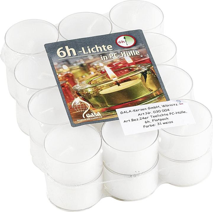 Produktbild Gala Teelichte Klarsichthülle Ø4cm 24er weiss (24 Stk.)