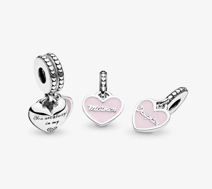 Actual product image Pandora Mother & daughter hearts (Sterling silver 925, Enamel)