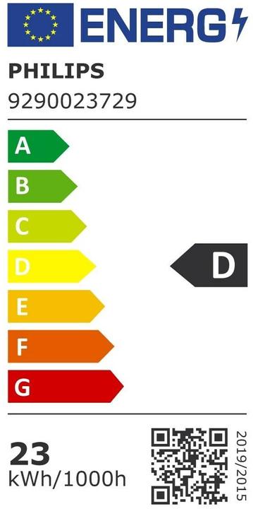 Energy Label Philips Lamp 23 W (200 W) E27 Warm white (E27, 23 W, 3452 lm, 1 x, D)