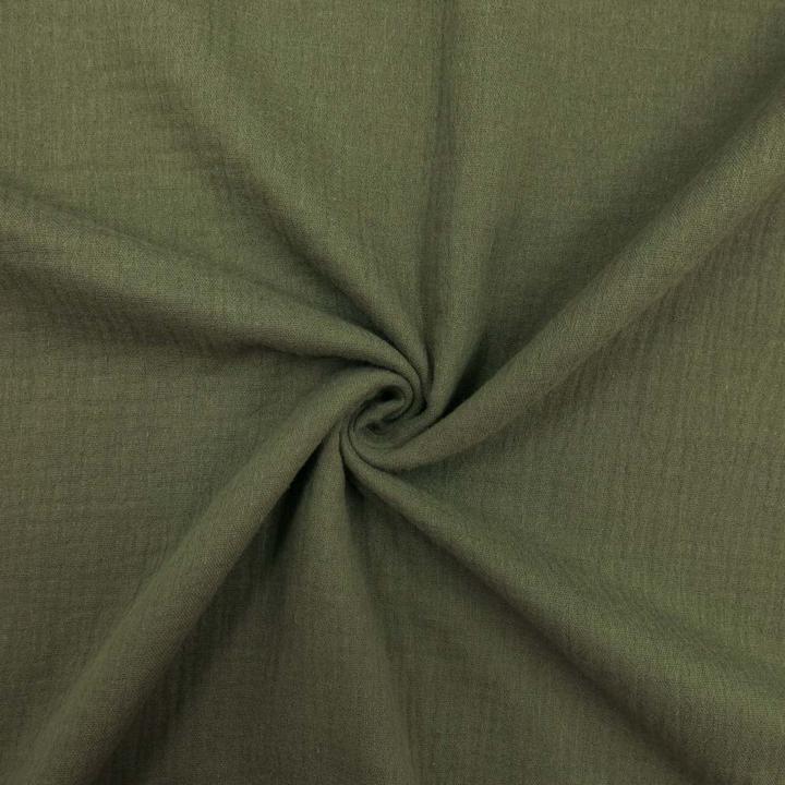 Image du produit Stoffrestposten Mousseline - Olive - quantité minimale de vente : 1 mètre