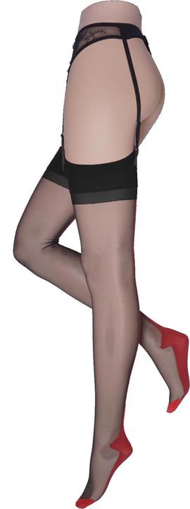 Actual product image Levee Back to the fifties nylon stockings, colour 600 black-red, size 150 - 160cm (15 DEN)