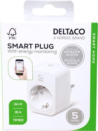 Actual product image Deltaco Smart Home indoor socket outlet with consumption monitor