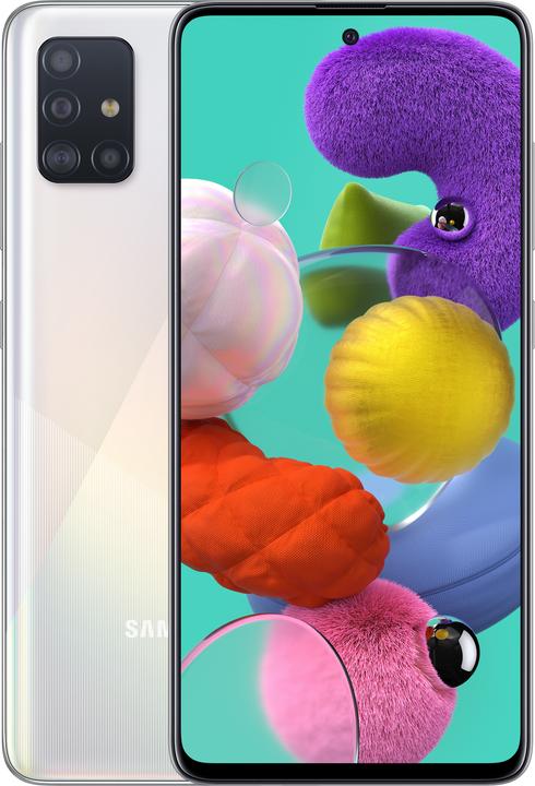 Samsung Galaxy A51 (128 GB, Prism Crush White, 6.50", Dual SIM + SD, 48 Mpx, 4G)