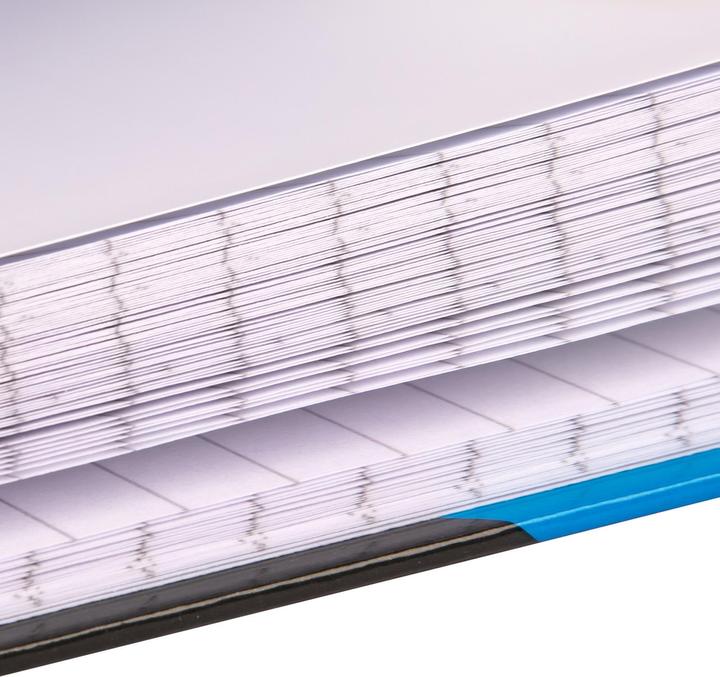 Image du produit Idena Cahier A7 ligné noir bleu FSC-Mix (A7, À rayures, Couverture rigide)