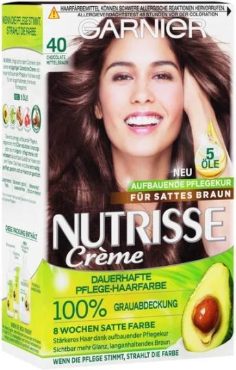 Actual product image Pierre Fabre Garnier Nutrisse, 4 Chocolate -Middle Brown, Hair Dye (4 Chocolate -medium brown)