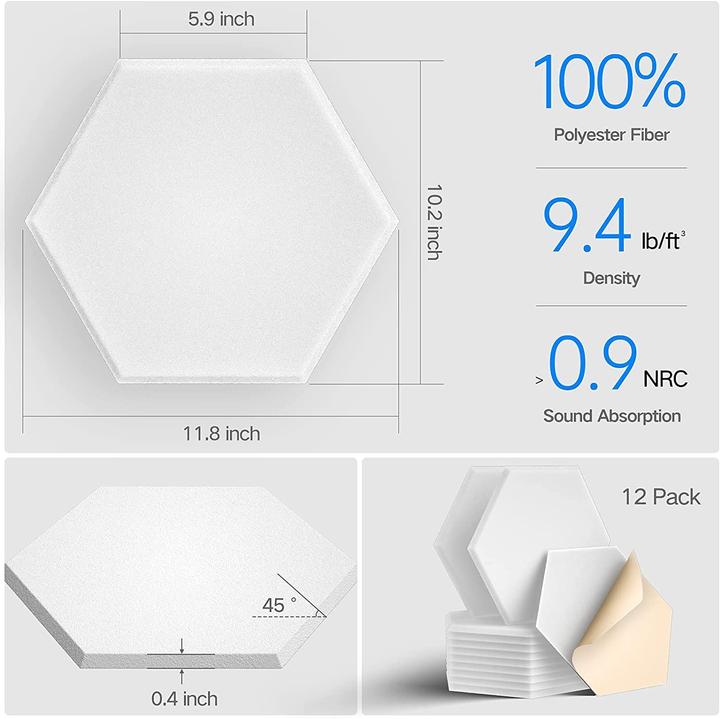 Image du produit Kuchoow Panneaux acoustiques Hexagon (12 pcs)