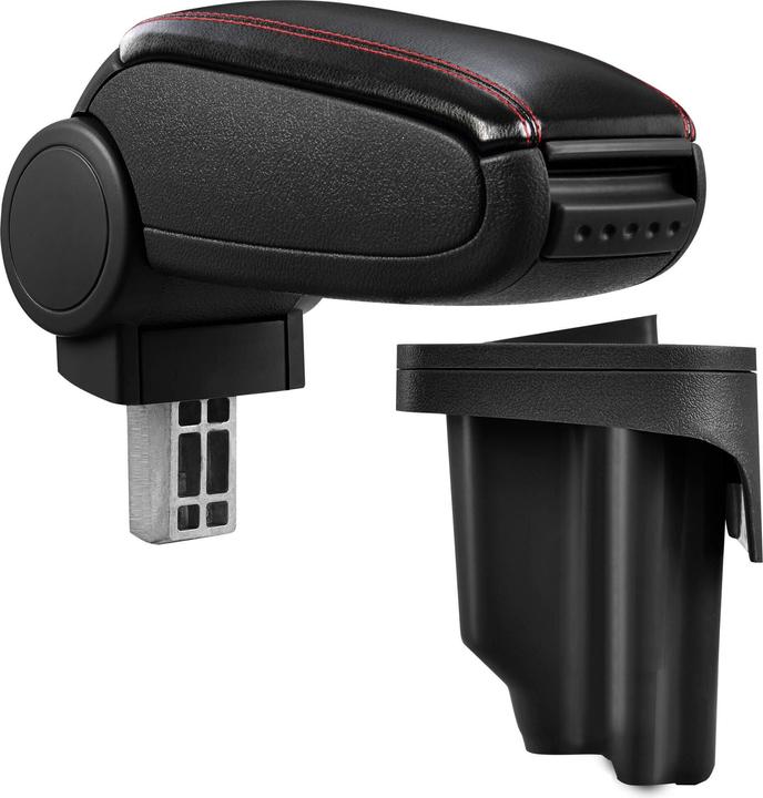Image du produit Pro-Tec Accoudoir central BMW E46 avec compartiment de rangement Similicuir noir avec coutures rouges