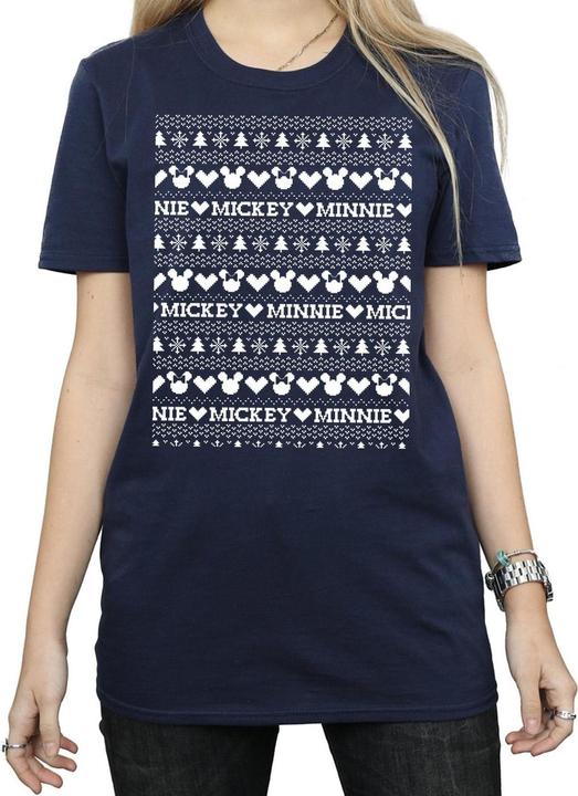 Immagine prodotto Disney Mickey And Minnie Christmas Fair Isle Maglietta Ampia Donna (S)