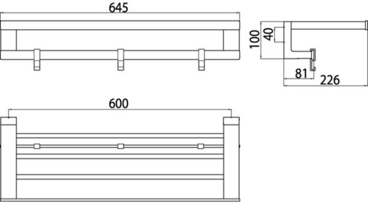 Produktbild Emco Handtuchablage LOFT mit Badetuchhalter, 600mm chrom