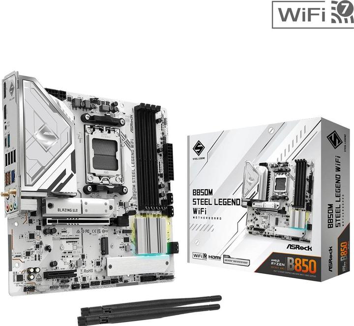 Productafbeelding AsRock B850M Steel Legend WiFi (AM5, AMD B850, mATX)