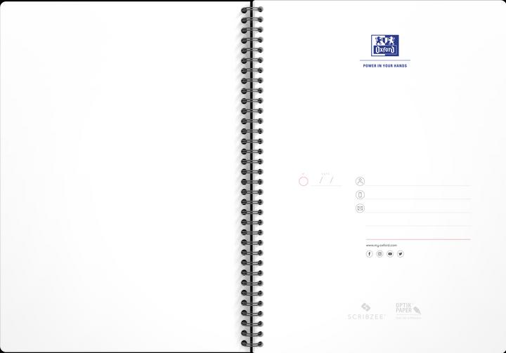 Actual product image Oxford Essentials A4 Soft Card Twin-wire Notebook 5mm Squares 180 Pages Assorted Colours SCRIBZEE Compatibl (A4, Checked)