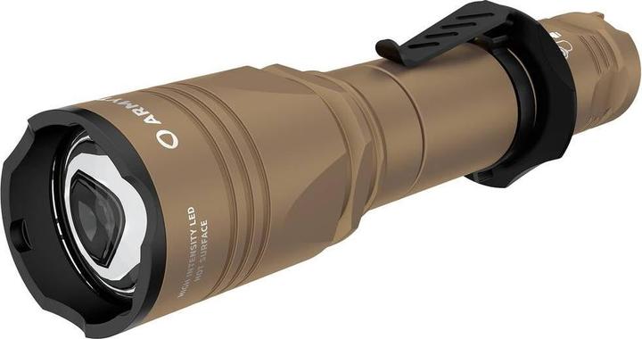 Actual product image ArmyTek Dobermann Pro Magnet USB Sand Warm LED torch with wrist strap, with holster battery-powered (15 cm, 1400 lm)