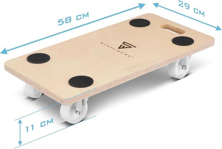 Actual product image Stahlwerk Rollwagen bis 250 kg 58x29 cm Rollbrett Transportroller Transportwagen (250 kg)