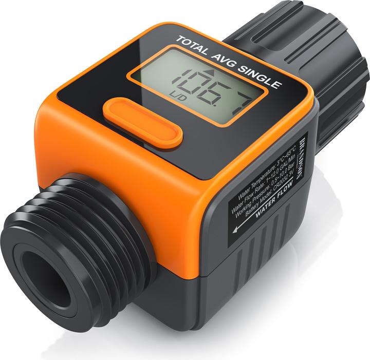 Actual product image Brandson Water meter, digital flow meter 3/4 inch, water meter, flow meter water meter (Water timer)