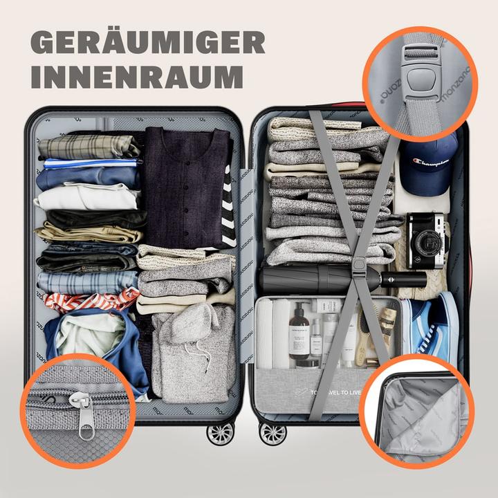 Produktbild Monzana Kofferset 3teilig (89 l, M (50 - 90l), L (90 - 115l), XL (ab 115l))