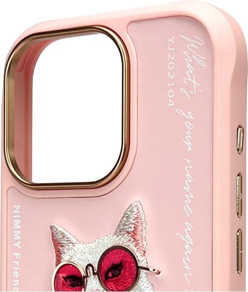 Actual product image Nimmy case iPhone 16 Pro 6.3" pink Glasses Cool Cat (Apple iPhone 16 Pro)