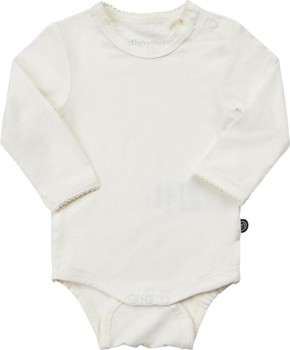 Actual product image Minymo Long Sleeve Bodysuit Bamboo White Size 68 (68)