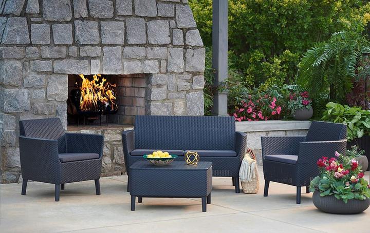 Productafbeelding Allibert Loungeset Salemo, Antraciet, 4 zitplaatsen
