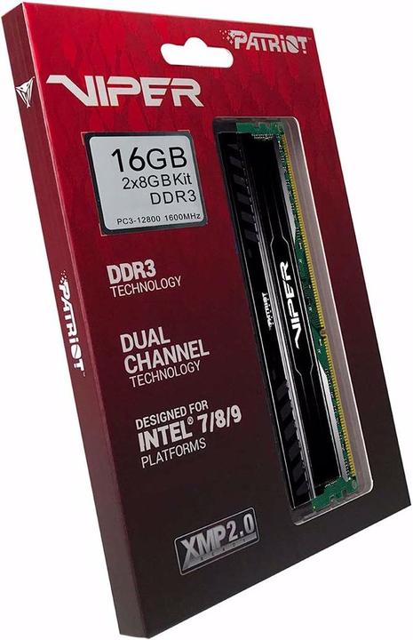 Produktbild Patriot Viper 3 Black Mamba (2 x 8GB, 1600 MHz, DDR3-RAM, DIMM)