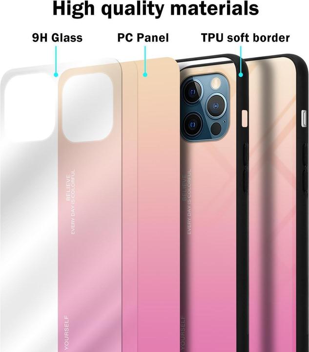 Productafbeelding Cadorabo TPU 2 kleuren glasdekking (Apple iPhone 12, Realme 12 Pro+)
