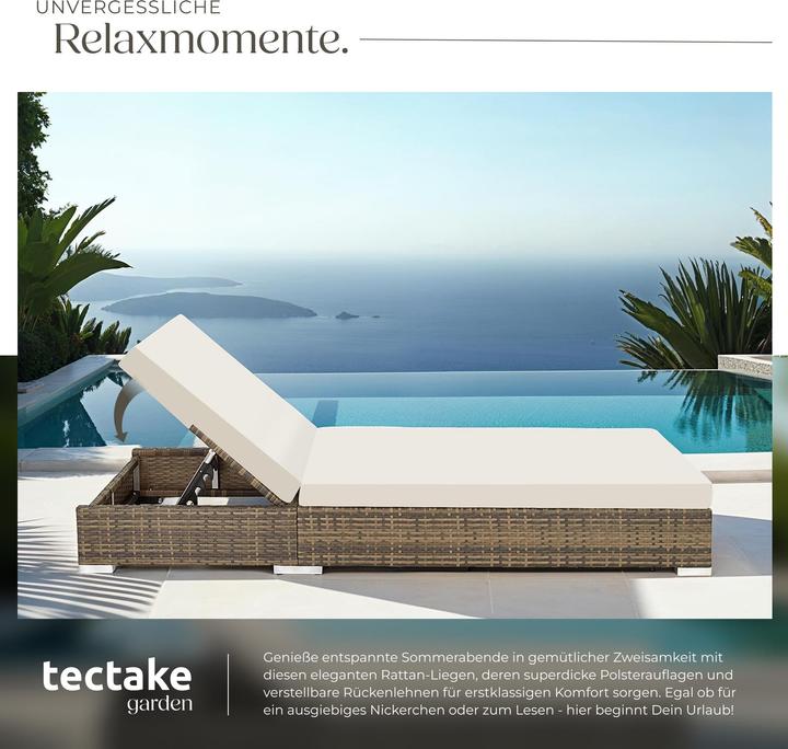 Immagine prodotto tectake Sedie a sdraio in rattan (184 cm)