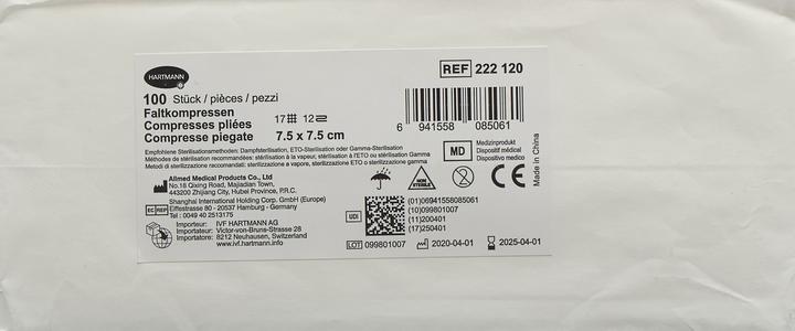 Produktbild IVF Hartmann Faltkompresse Typ 17 7.5x7.5cm 12 fach